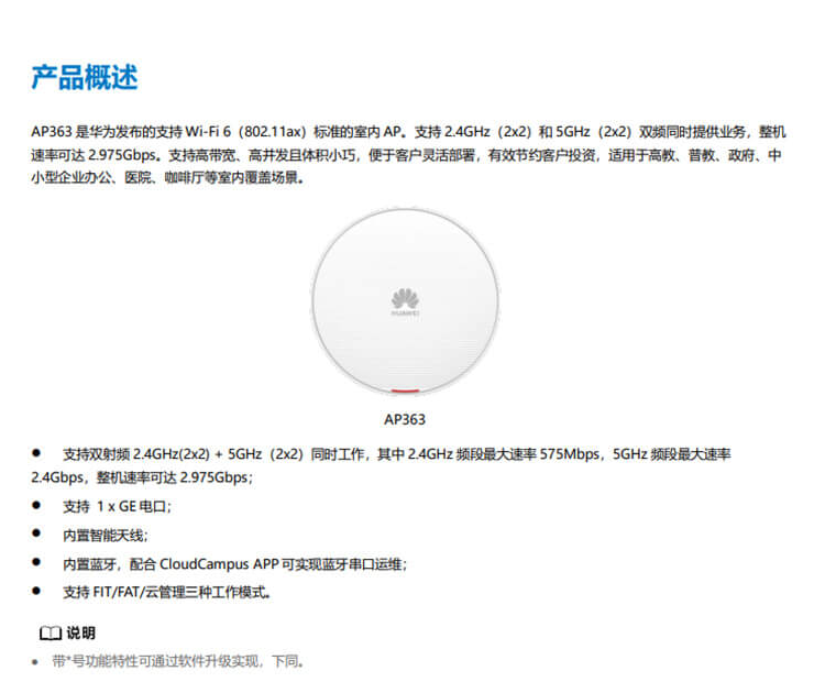 華為 AP363 企業(yè)級無線AP接入點(diǎn)
